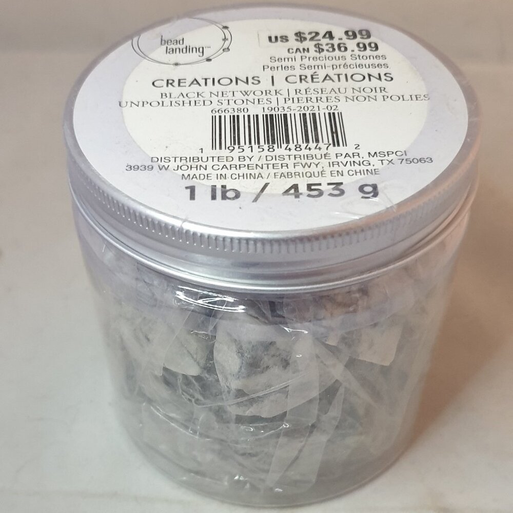 NEW Bead Landing Black Network Unpolished Stones 1 lb / 453 g